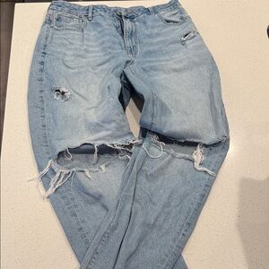 American Eagle Outfitters Light Blue Distressed Boyfriend Jeans
